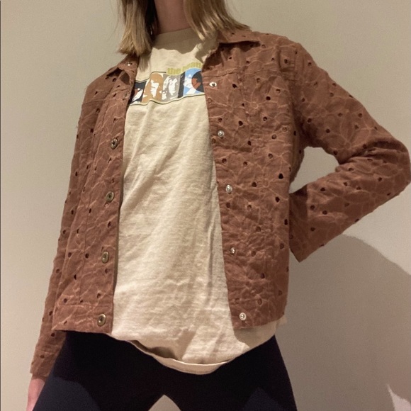 Brown light jacket with floral pattern - Picture 4 of 4